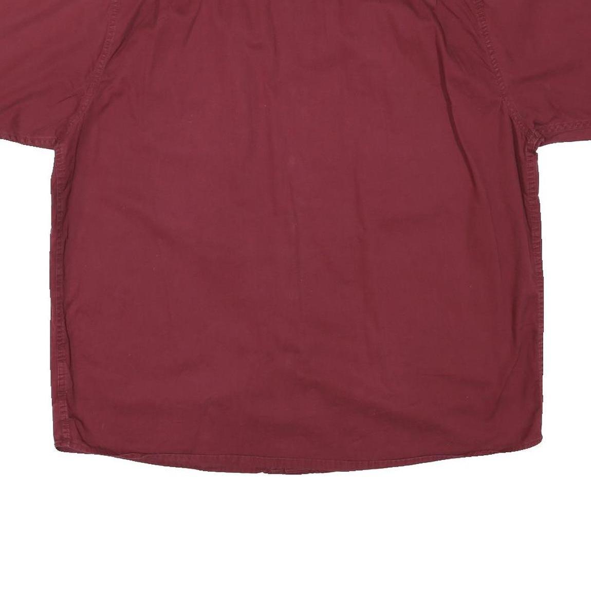 WRANGLER Mens Maroon Shirt Cotton Blend XL Casual Button Pocket