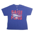 MAJESTIC Mens Blue Cubs National League Champions Graphic T-Shirt L Short Sleeve