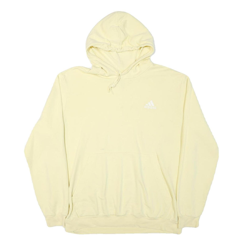 ADIDAS Womens Cream Hoodie XL Cotton Blend Pullover Casual Sports Sweatshirt