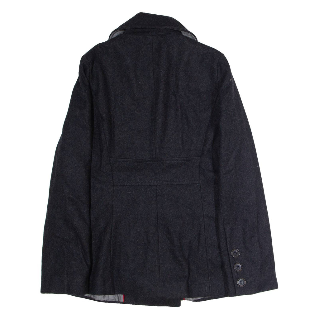 TOMMY HILFIGER Womens Trench Coat Grey Wool UK 10