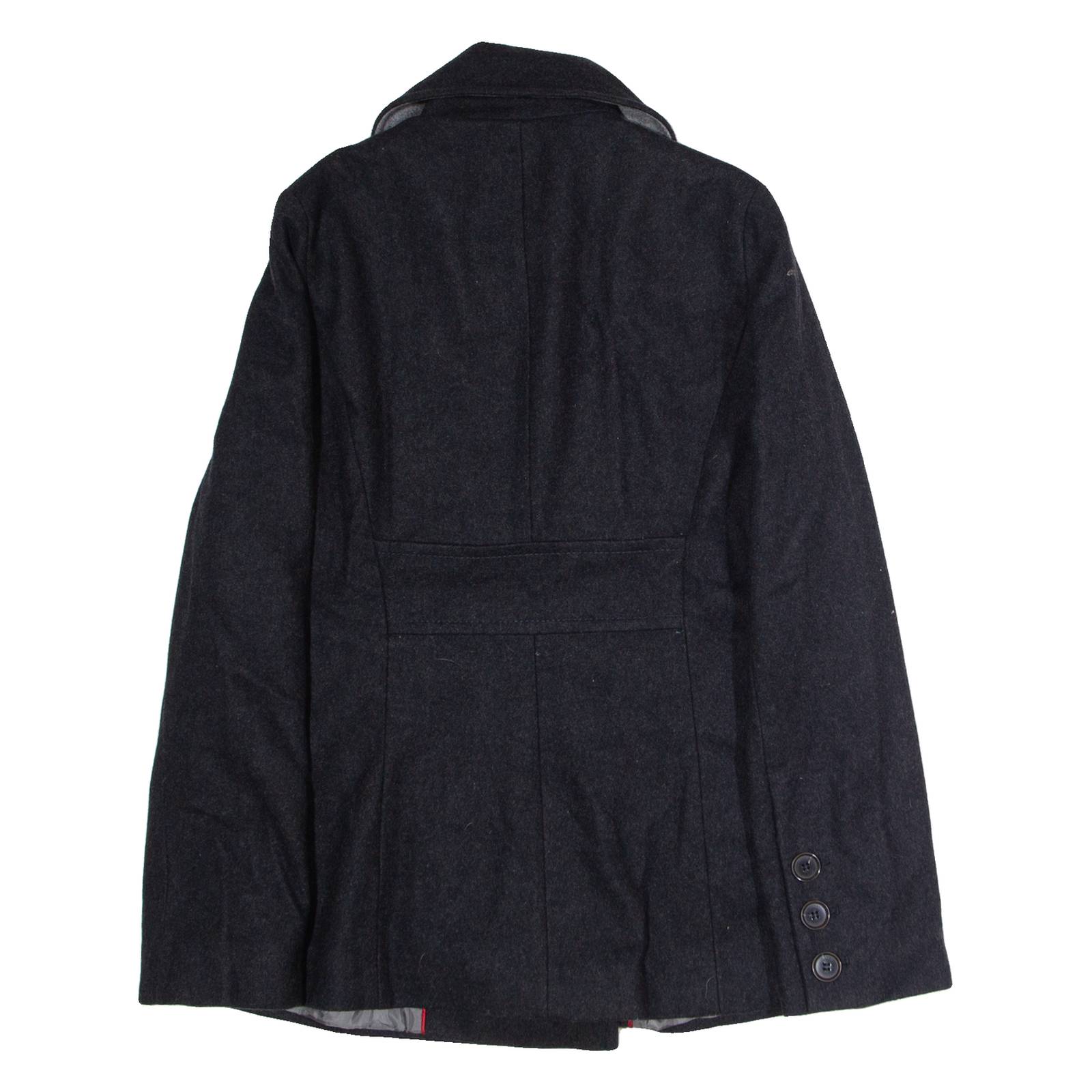 TOMMY HILFIGER Womens Trench Coat Grey Wool UK 10