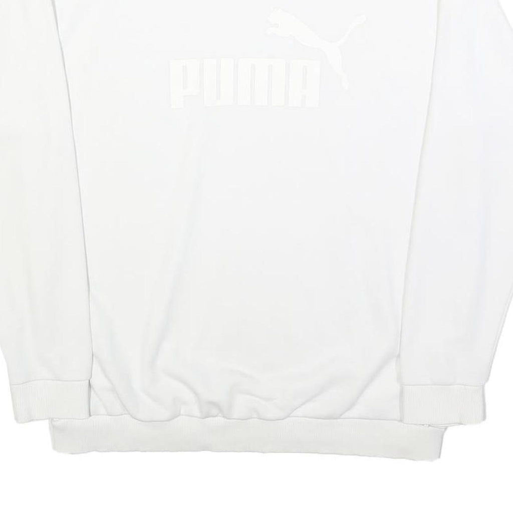 PUMA Womens White Cotton Blend Crew Neck UK 16 Sweatshirt Casual Sport