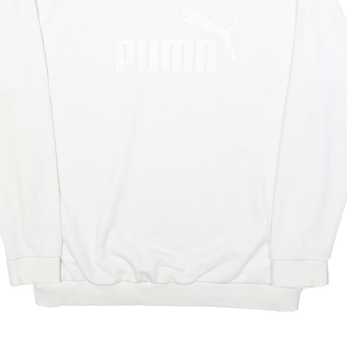 PUMA Womens White Cotton Blend Crew Neck UK 16 Sweatshirt Casual Sport