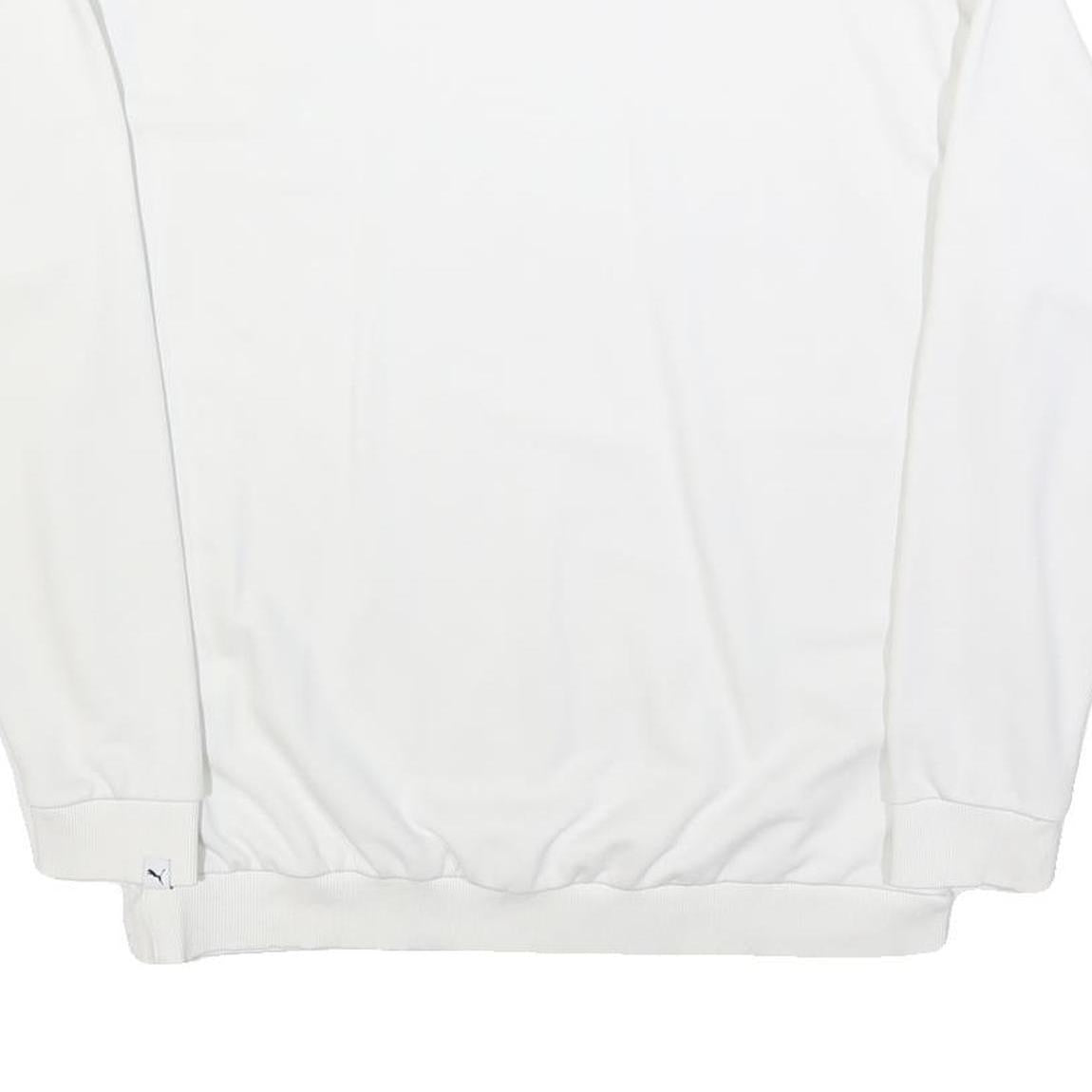 PUMA Womens White Cotton Blend Crew Neck UK 16 Sweatshirt Casual Sport