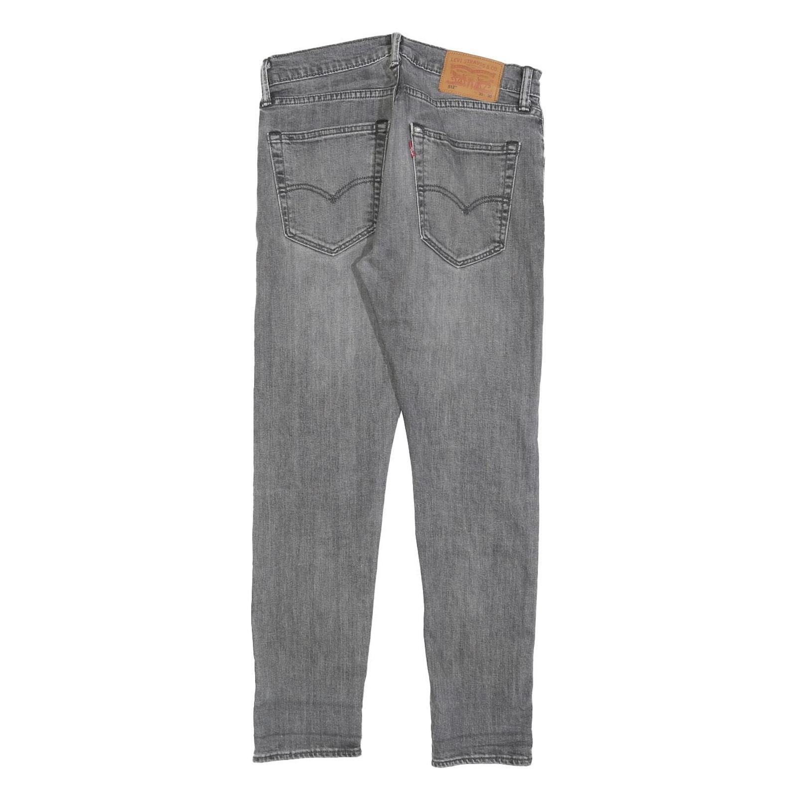 LEVI'S 512 Tapered Mens Jeans Grey Slim Denim Medium W30 L27 Distressed