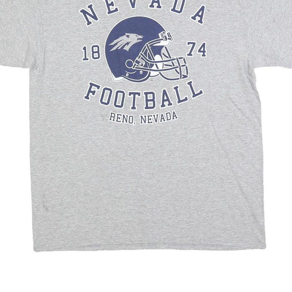 Mens Grey Nevada Football Graphic T-Shirt M Short Sleeve Crew Neck Casual Sports