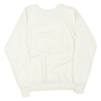 Womens White Crew Neck Pullover Sweatshirt Plain Casual Comfort M Long Sleeve