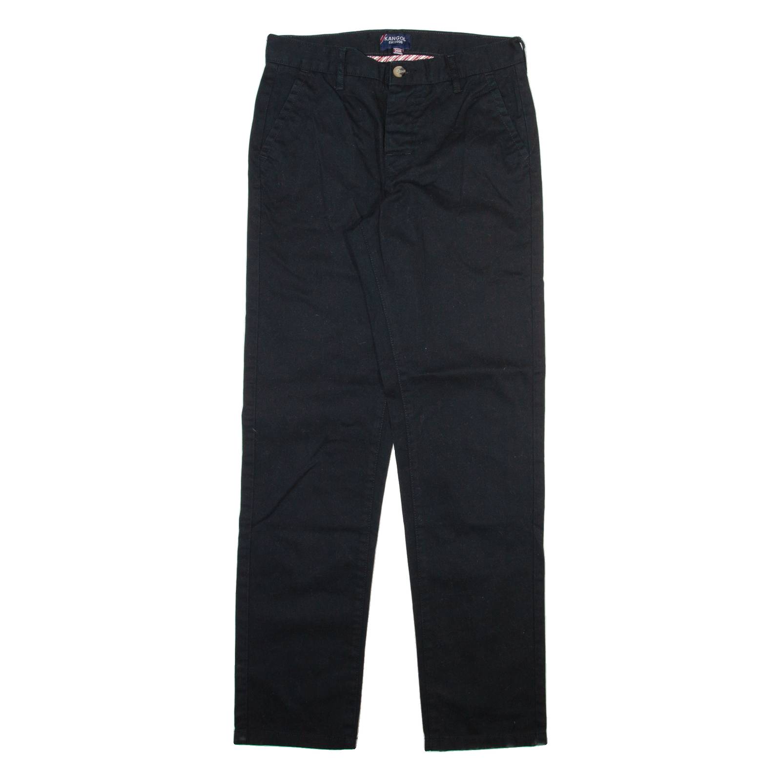 KANGOL Mens Trousers Black Regular Straight W30 L31