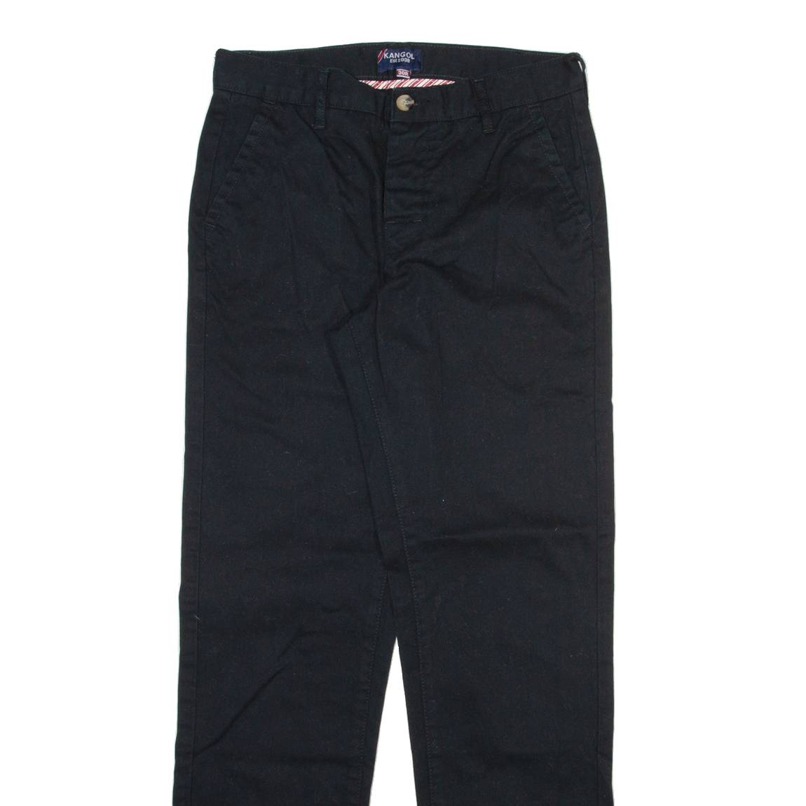 KANGOL Mens Trousers Black Regular Straight W30 L31