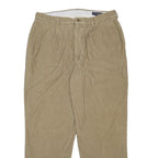 DANIEL CREMIEUX Mens Cotton Beige Relaxed Straight Trousers W34 L30 Classic