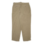 DANIEL CREMIEUX Mens Cotton Beige Relaxed Straight Trousers W34 L30 Classic