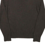 TOMMY HILFIGER Mens Brown Plain Cotton Blend Pullover V-Neck Jumper S