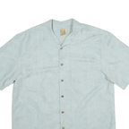 JOS A BANK Mens Light Blue Short Sleeve Button Jacket L Polyester Blend Plain