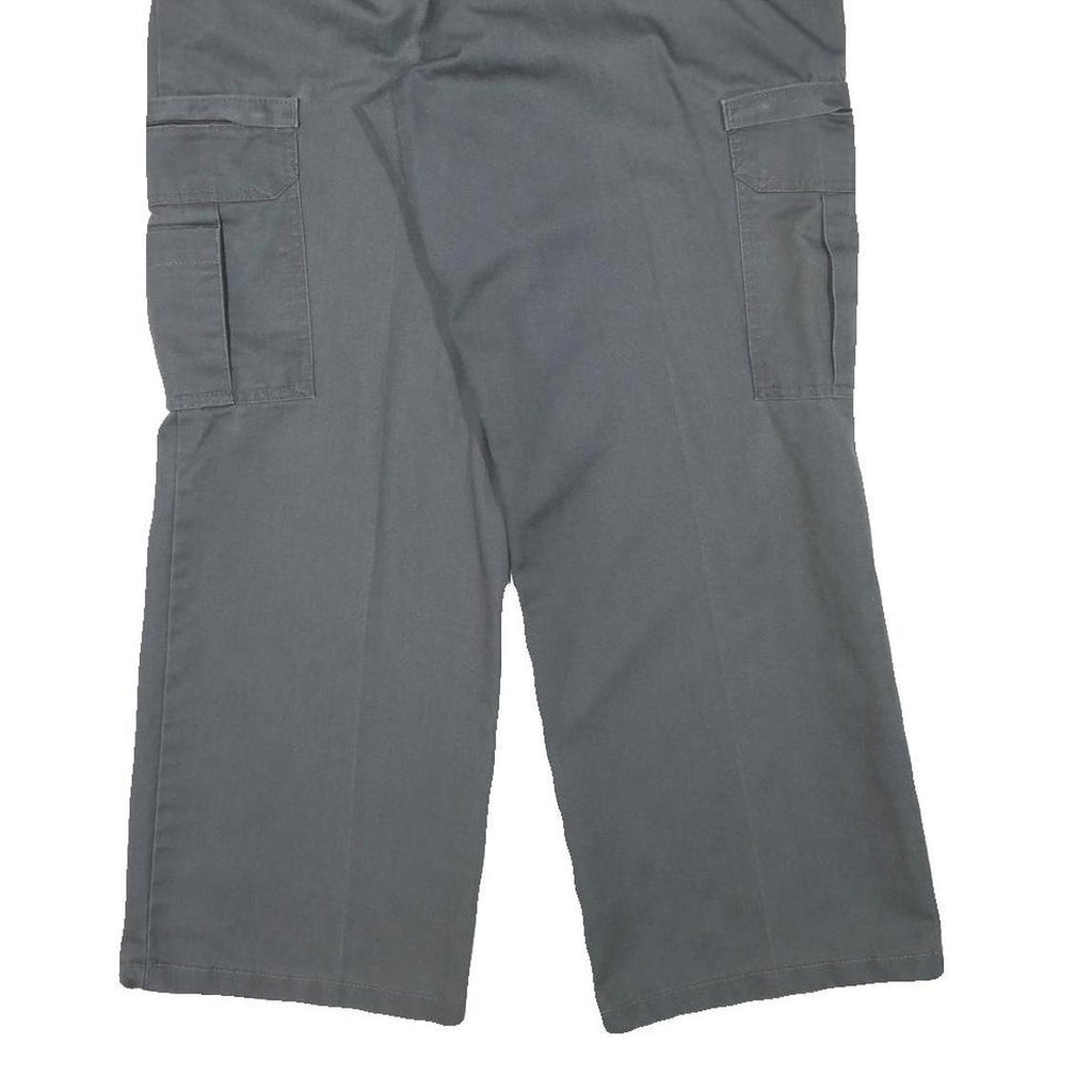 DICKIES Mens Cotton Blend Grey Regular Cargo Trousers W34 L28 Workwear Zip