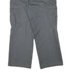 DICKIES Mens Cotton Blend Grey Regular Cargo Trousers W34 L28 Workwear Zip