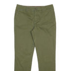TOMMY HILFIGER Womens Cotton Blend Green Slim Straight Trousers W30 L29 Casual