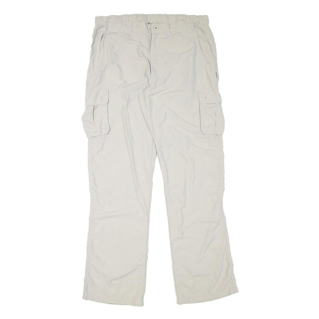SWITCHER Mens Regular Beige Cargo Trousers W34 L33 Zip Polyester Blend Comfort