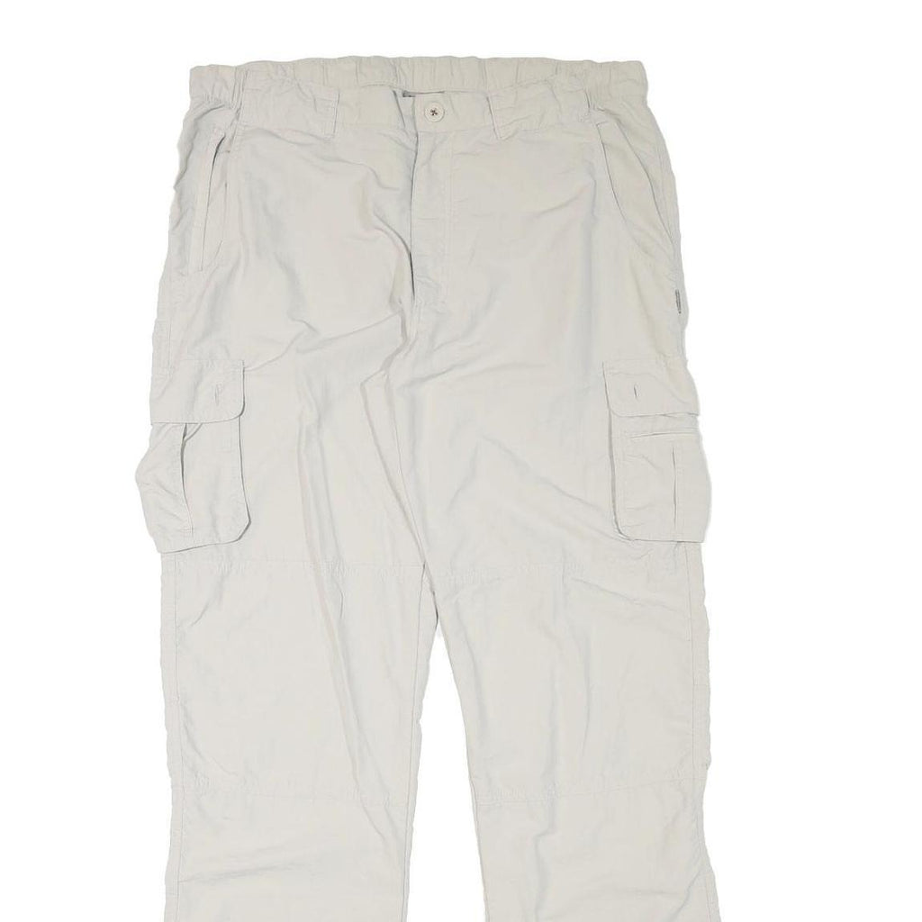 SWITCHER Mens Regular Beige Cargo Trousers W34 L33 Zip Polyester Blend Comfort