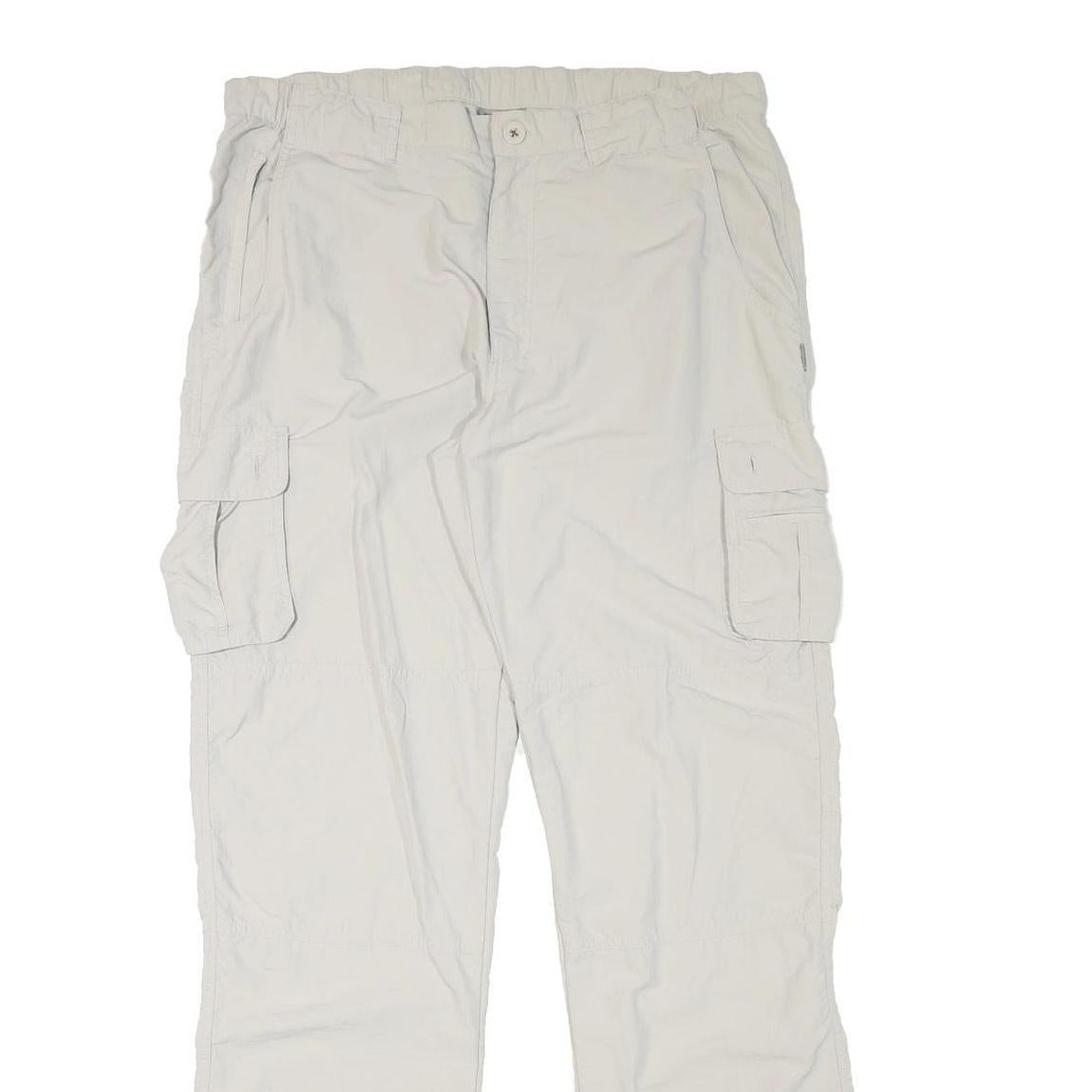 SWITCHER Mens Regular Beige Cargo Trousers W34 L33 Zip Polyester Blend Comfort