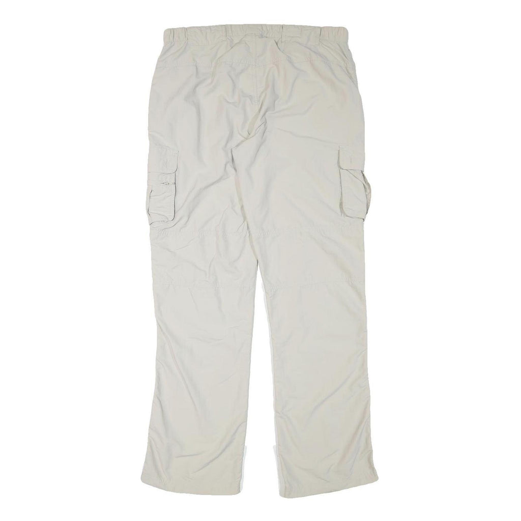 SWITCHER Mens Regular Beige Cargo Trousers W34 L33 Zip Polyester Blend Comfort