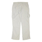 SWITCHER Mens Regular Beige Cargo Trousers W34 L33 Zip Polyester Blend Comfort