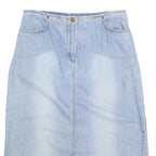 BIAGGINI Womens Blue Denim Straight Knee Length Cotton Blend Skirt L Casual