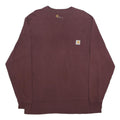 CARHARTT Mens Maroon Long Sleeve Crew Neck Pocket T-Shirt M Cotton Blend