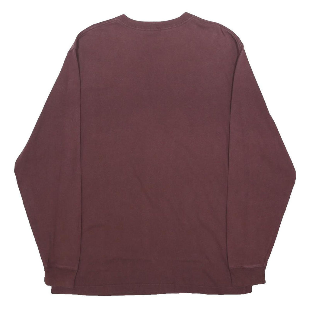 CARHARTT Mens Maroon Long Sleeve Crew Neck Pocket T-Shirt M Cotton Blend