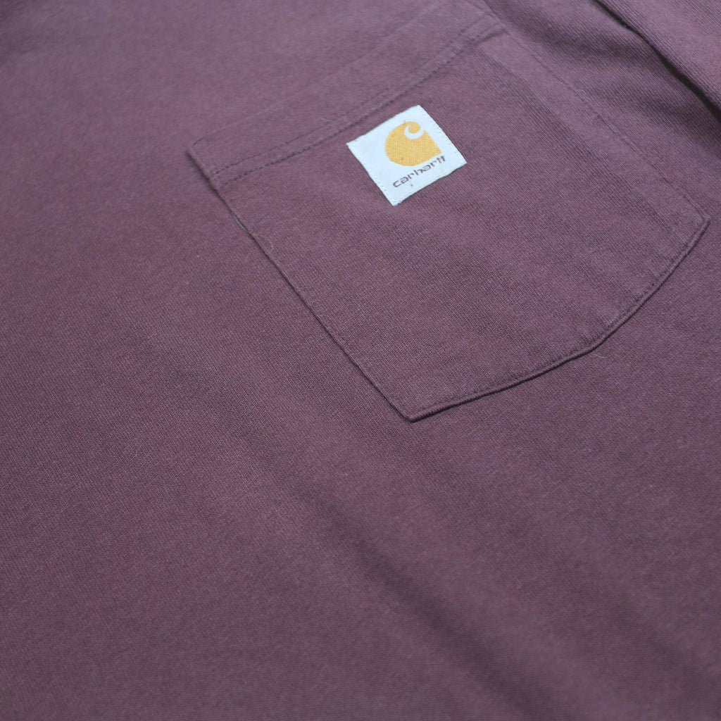 CARHARTT Mens Maroon Long Sleeve Crew Neck Pocket T-Shirt M Cotton Blend
