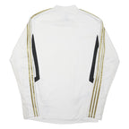 ADIDAS Mens White & Gold Real Madrid Long Sleeve Crew Neck Football Shirt L