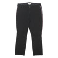ANTHROPOLOGIE Womens Cotton Blend Black Regular Fit Trousers W32 L25 Side Stripe