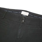 ANTHROPOLOGIE Womens Cotton Blend Black Regular Fit Trousers W32 L25 Side Stripe