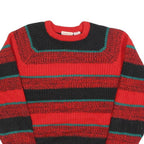 CONTEMPORARY CLASSICS Womens Red Black & Green Patterned Jumper Crew Neck Chunky
