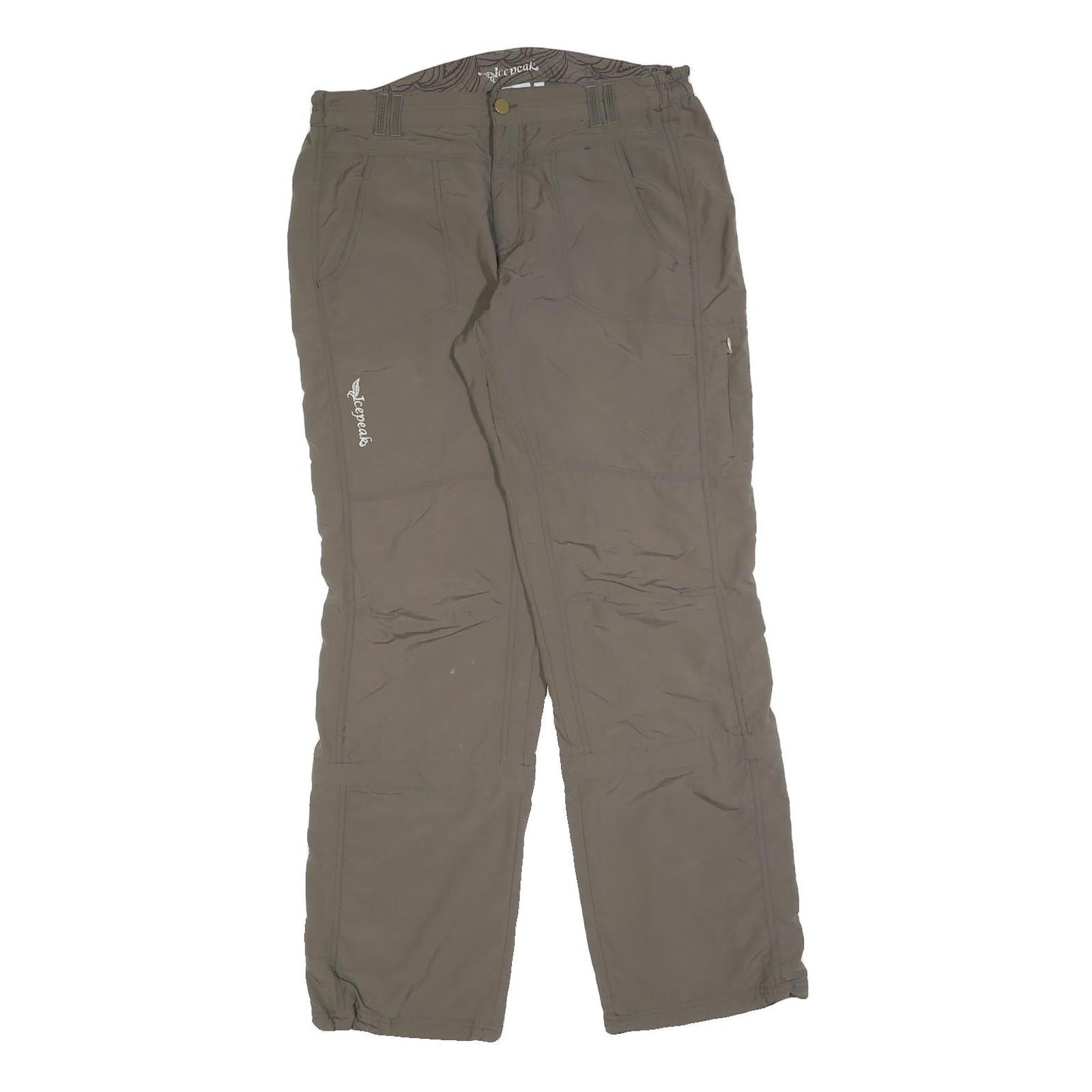 ICEPEAK Womens Regular Taupe Trousers W32 L32 Casual Outdoor Zip Pocketed