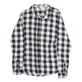 CITY LIFE Mens Black & White Check Shirt M Casual Cotton Blend Long Sleeve