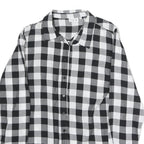 CITY LIFE Mens Black & White Check Shirt M Casual Cotton Blend Long Sleeve