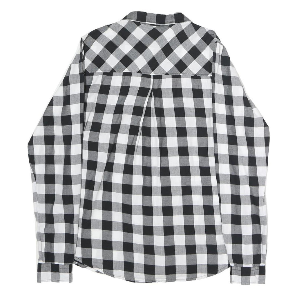 CITY LIFE Mens Black & White Check Shirt M Casual Cotton Blend Long Sleeve