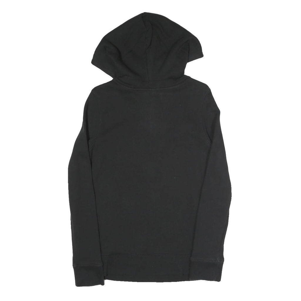 ADIDAS Womens Black Hoodie UK 6 Cotton Blend Pullover Large Logo Hooded