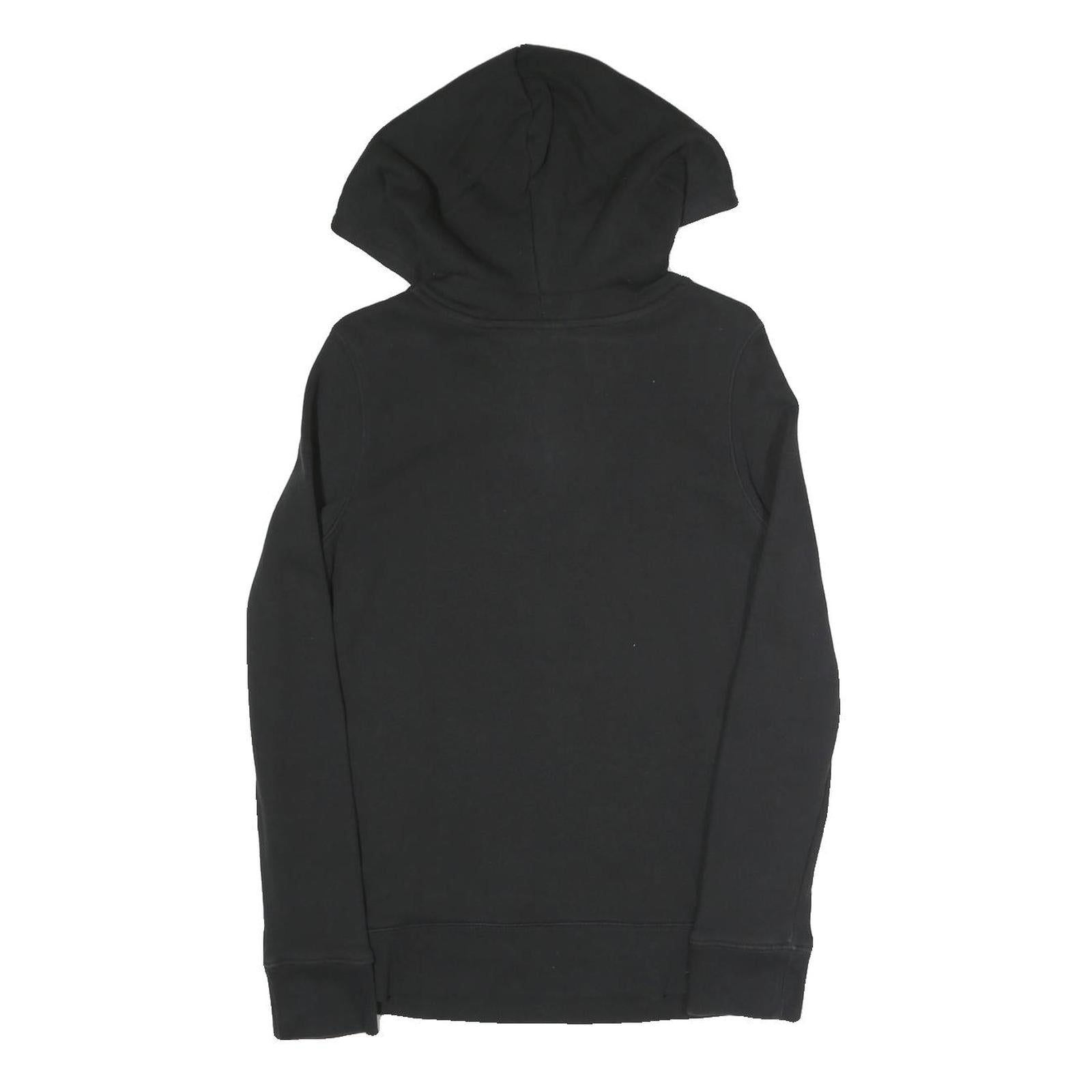 ADIDAS Womens Black Hoodie UK 6 Cotton Blend Pullover Large Logo Hooded