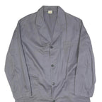 SANFOR Mens Grey Cotton Button Jacket L Plain Classic Workwear Long Sleeve