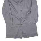 SANFOR Mens Grey Cotton Button Jacket L Plain Classic Workwear Long Sleeve