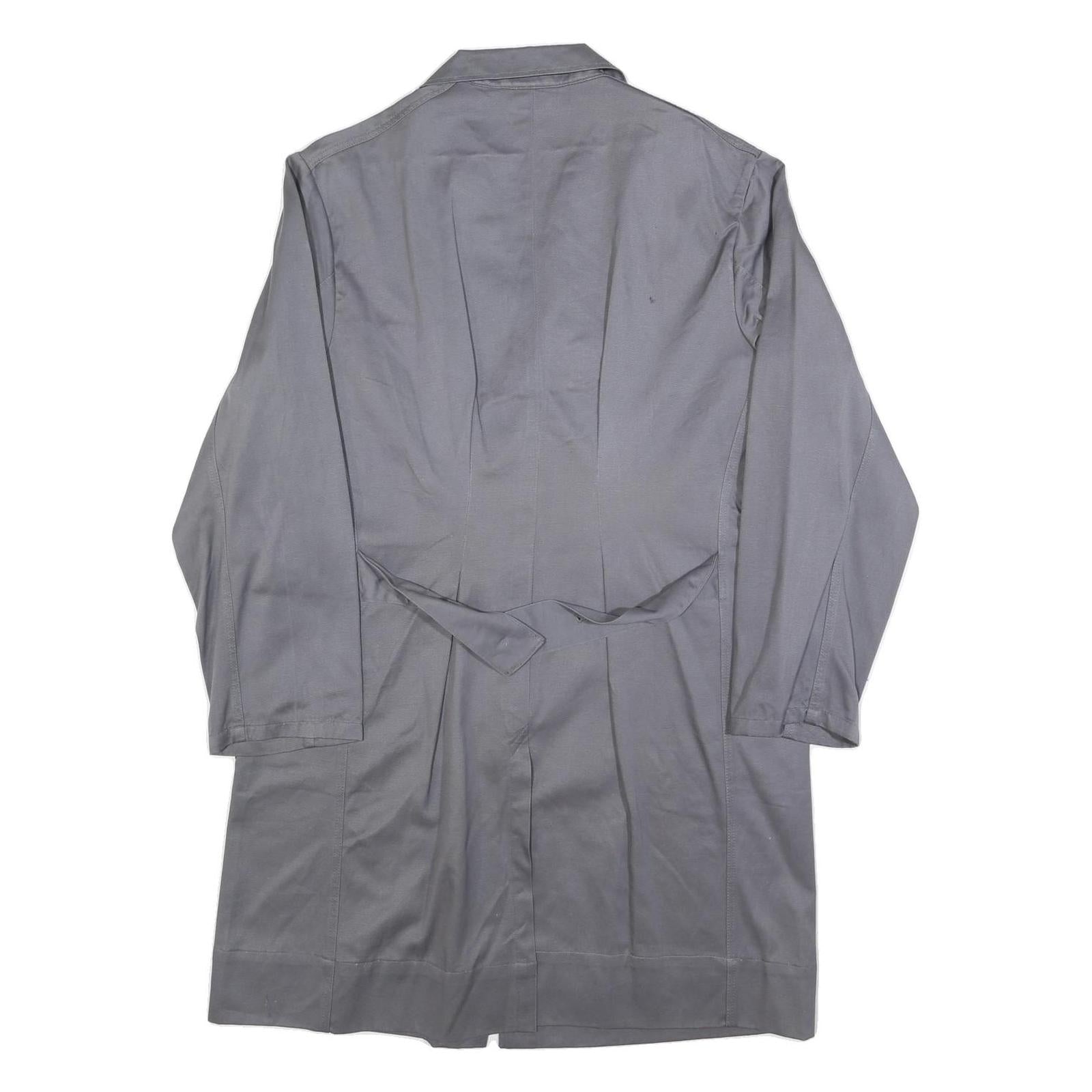 SANFOR Mens Grey Cotton Button Jacket L Plain Classic Workwear Long Sleeve