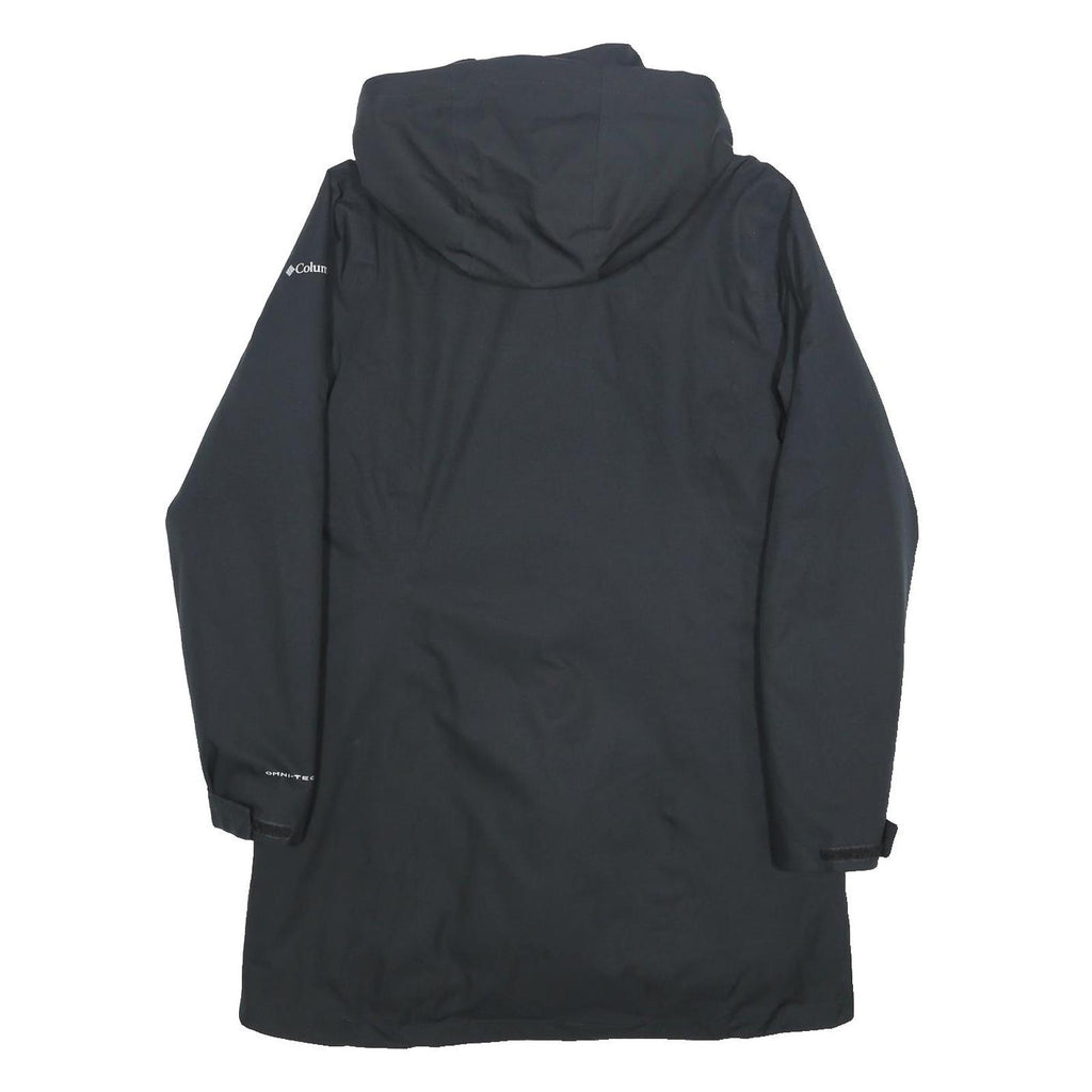 COLUMBIA Womens Black Outdoor Jacket L Nylon Waterproof Hooded Zip Omni-Tech