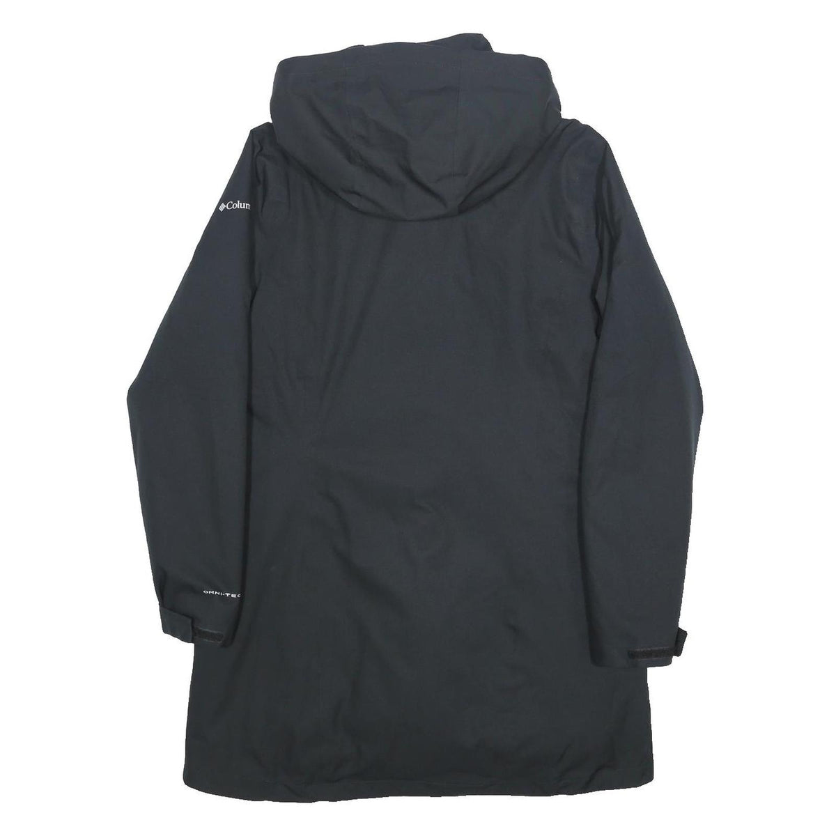 COLUMBIA Womens Black Outdoor Jacket L Nylon Waterproof Hooded Zip Omni-Tech