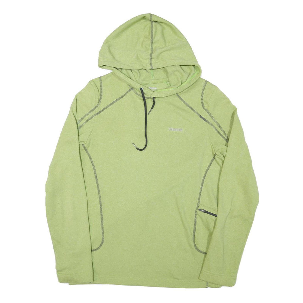 REEBOK Mens Green Hoodie M Polyester Blend Lightweight Sportswear Hoodie