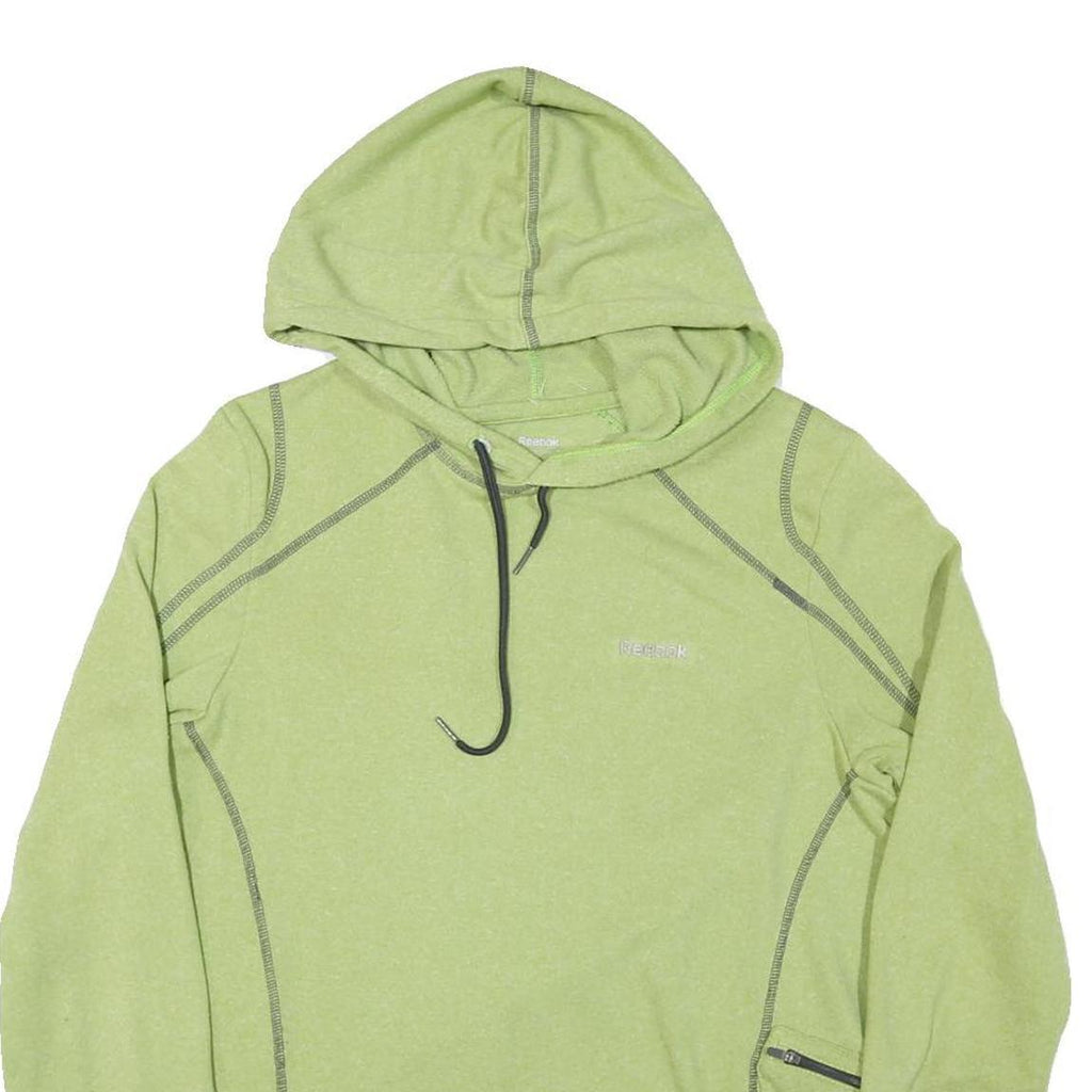 REEBOK Mens Green Hoodie M Polyester Blend Lightweight Sportswear Hoodie