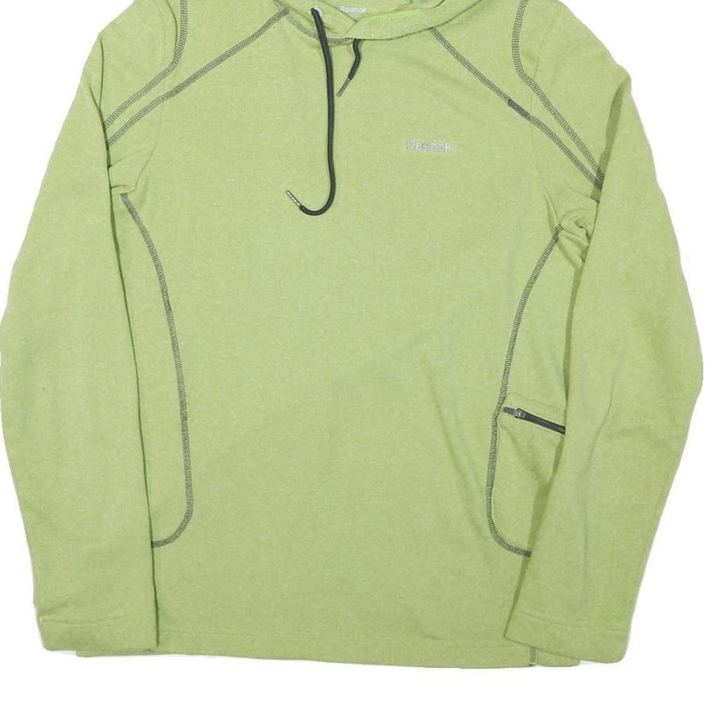 REEBOK Mens Green Hoodie M Polyester Blend Lightweight Sportswear Hoodie