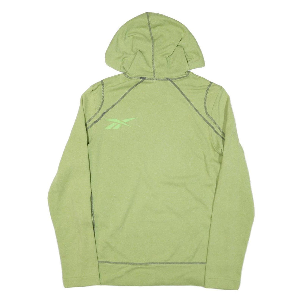 REEBOK Mens Green Hoodie M Polyester Blend Lightweight Sportswear Hoodie