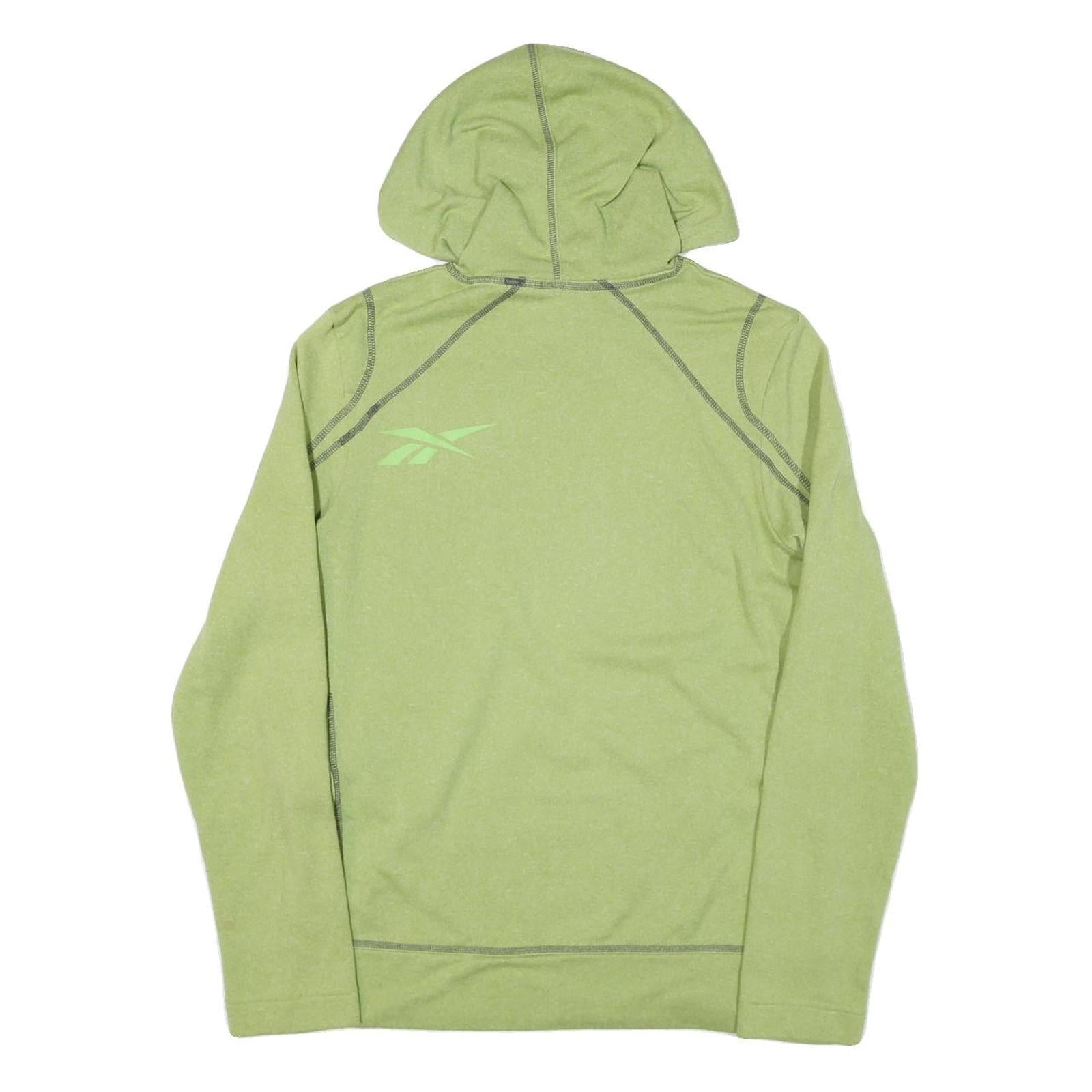REEBOK Mens Green Hoodie M Polyester Blend Lightweight Sportswear Hoodie