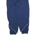 Mens Navy Blue Joggers L W32 L30 Relaxed Tapered Polyester Blend Track Pants
